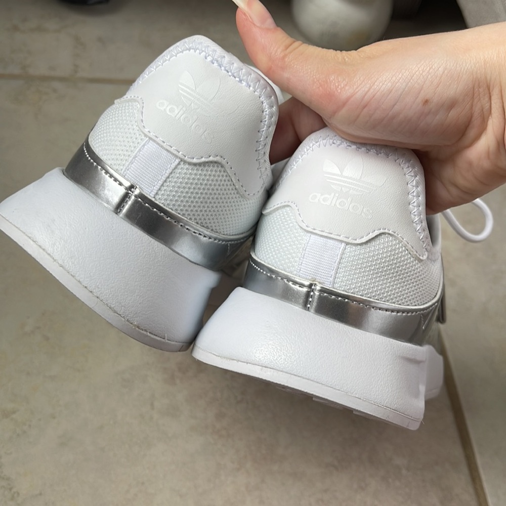 NWT Adidas X_PLR Silver Metallic White lace up sneaker tennis shoes - Picture 10 of 12